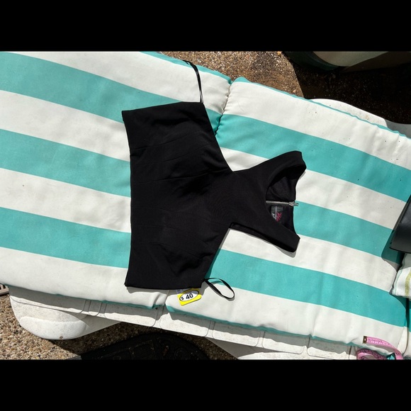 NEW Blondie Nites Zip Back Halter Top Black Size 9 - Picture 5 of 10